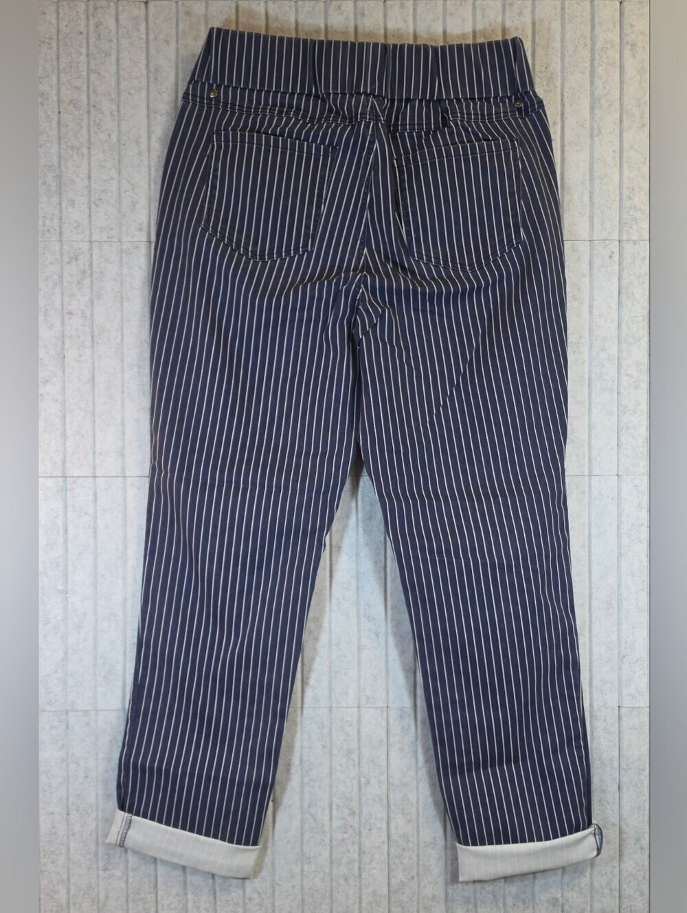 Jessica London Navy Pinstripe Pants Women’s 16W Tall Straight Leg - Picture 3 of 3